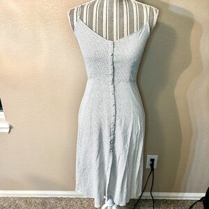 Abercrombie & Fitch Dress Small White Black Dots Viscose Spaghetti Strap Retro